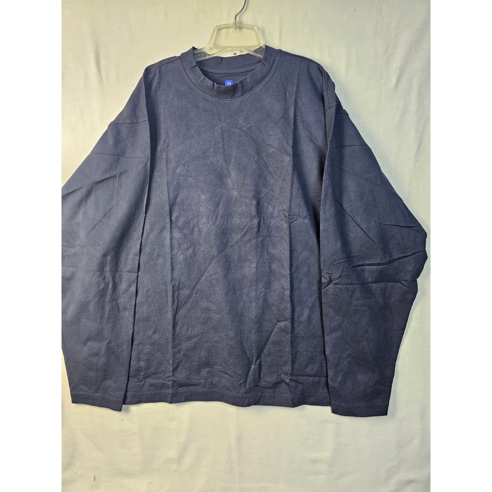 Yeezy Gap Long Sleeve T-Shirt XL Washed Blue Boxy Mock Neck YZY Shirt